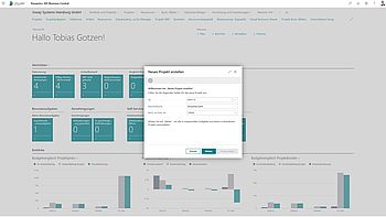 Arbeitsweise projektzentrische Unternehmen: Anlegen eines neuen Projektes durch den Projektleiter in Business Central