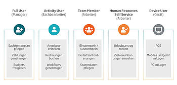 Überblick über die Funktionen der Dynamics 365 User-Typen