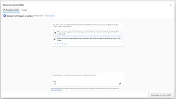 Marketing-Kampagnen mit KI gestützten Funktionen erstellen in Microsoft Dynamics 365 Customer Insights Journeys