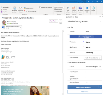 Integration von Outlook sowie aller anderen Microsoft Anwendungen