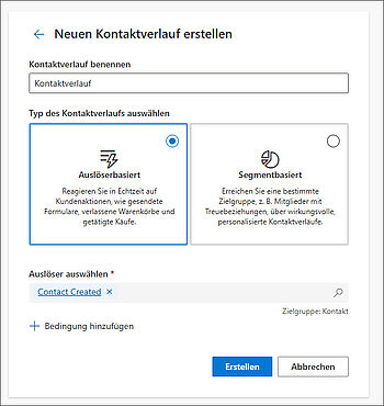 Triggerbasierte und segmentbasierte Journeys in Microsoft Dynamics 365 Customer Insights Journeys