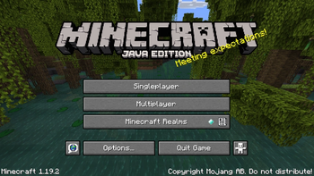 Startbildschirm des Spieleklassikers "Minecraft"