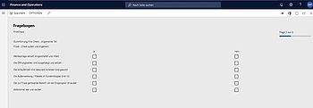 Fragebogen in Microsoft Dynamics 365 for Finance and Operations Ja Nein Abfrage