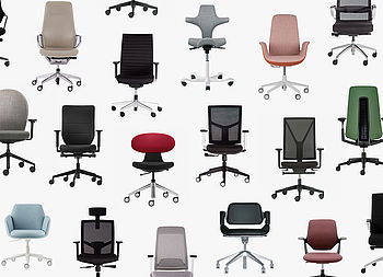 Allein bei ganz einfachen Bürostühlen gibt es Tausende von Variationen und Kombinationen, wie das fertige Produkt aussehen könnte.