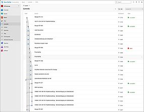 Ausschnitt aus der Commit-Historie in Azure Repos