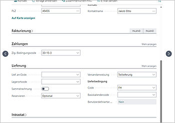 Lieferbedingung einem Debitor zuweisen in Business Central